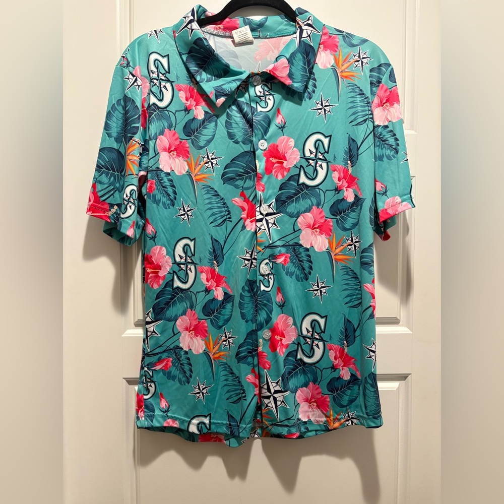Mariners Hawaiian Shirt -size Medium